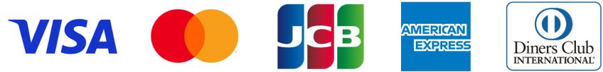 VISA / Mastercard / JCB / American Express / Diners Club